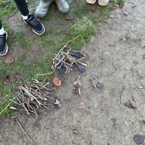 We had great fun making fires using a flint - the children showed determination and resilience as it was not easy!