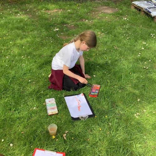 A lovely sunny afternoon was spent sitting and responding to the story of Jacob's dream. We created lots of beautiful paintings.